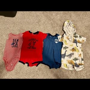 Bundle/lot of baby boy summer onies/ one piece outfits